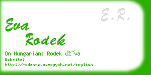 eva rodek business card